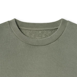 Sweat-shirt à col rond vert olive unisexe, coupe ample, couleur unie, tricoté, décontracté, pour l'automne - Product Image 6