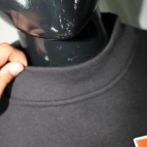 VILLE BLACK <b>Mock</b> <b>Neck</b> Sweatshirt 100%ORANGE Applique Embroidery wide <b>neck</b> Sweatshirt Finer Threads - Product Image 6