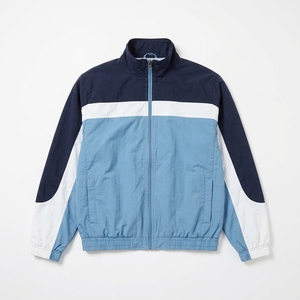 Trending Men's Color Block Racer Jacket Stand Collar Zipper Closure with Panel Windproof Sporty Style Autumn Wear - Product Image 1