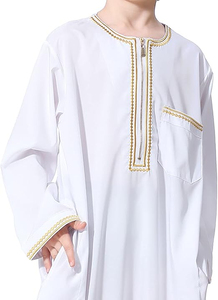 OEM Custom Services Cheap Price White Color Kids <b>Thobes</b> Traditional Islamic Muslim Dress Boys Kids Jubbah <b>Thobes</b> With Pocket - Product Image 5