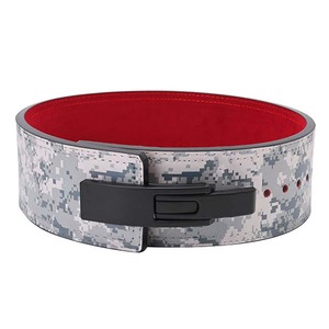 เข็มขัดยกน้ำหนักคุณภาพสูง เข็มขัดยกน้ำหนักหนังวัวแท้ หัวเข็มขัดแบบคันโยก เข็มขัดยกน้ำหนักขนาด 10 มม. และ 13 มม. สามารถปรับแต่งเข็มขัดแบบคันโยกได้ - Product Image 5