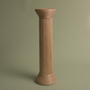 Sofisticado juego de pedestal de ratán, columna de mimbre tejida para exhibir plantas, mueble decorativo para la sala de estar o dormitorio. - Product Image 2