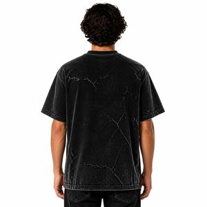 Camiseta Oversize Personalizada para Hombre con Estampado de Cuervo y Lavado Ácido, Estilo Casual de Verano, Hip Hop, Streetwear, Transpirable, 100% Algodón Tejido, Vintage - Product Image 4