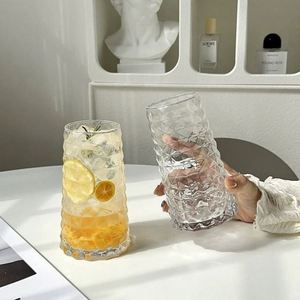 แก้วน้ำผลไม้กาแฟแบบมีลายทาง ฐานหนา ผนังชั้นเดียว พร้อมหลอด - Product Image 1