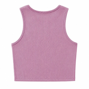Camiseta sin Mangas de Punto de Color Sólido para Mujer, de Alta Calidad, Cuello Redondo, Estilo Casual, Color Rosa Claro, Largo Regular - Product Image 6