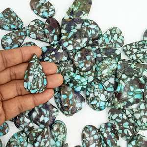 Lote de cabujones de turquesa natural multicolor, piedras preciosas sueltas pulidas y lisas para la fabricación de joyas, suministro al por mayor. - Product Image 6