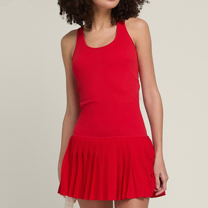 Women Sleeveless Criss <b>Cross</b> Neck Dress Solid Color Loose Fit Breathable Spandex/Nylon Sport <b>Top</b> 380g In-Stock All Seasons - Product Image 1