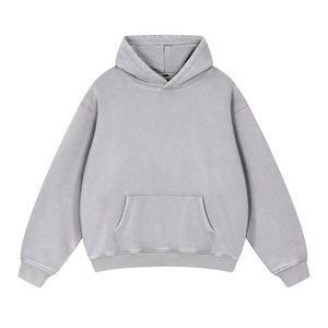 High Quality Eco-Friendly Lightweight Breathable Polyester/Cotton Fleece Double-Layer Oversized <b>Pullover</b> Hoodie Long <b>Men's</b> - Product Image 6