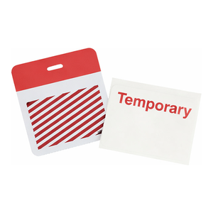Porte-badge temporaire en plastique Brady SecurAlert à clipser pour les visiteurs et les employés - Product Image 1