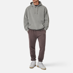 Vente en gros – Nouveau sweat à capuche 100 % coton anti-rétrécissement pour homme, jaune, coupe oversize, vêtement d'hiver épais avec broderie et motif uni – Collection 2025 - Product Image 3