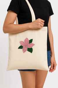 Sac fourre-tout en toile de coton blanc avec broderie de coquillages et étoiles de mer perlée, petit sac de courses, sac de voyage pour la plage et les vacances - Product Image 2