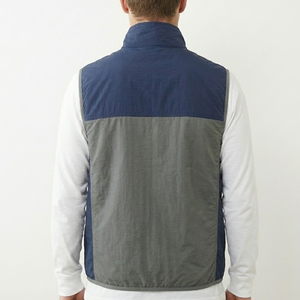 Chaleco Cortavientos para Hombre con Bloques de Color, Cuello Alto, Cierre de Cremallera, Prenda Exterior Informal de Poliéster, Elegante y a la Moda para Todas las Estaciones - Product Image 2
