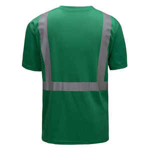 เสื้อยืดนิรภัยสำหรับผู้ชาย งานก่อสร้าง สะท้อนแสงได้ดี ผ้าฝ้าย 100% สกรีนโลโก้ได้ตามต้องการ ลายเรียบ แขนยาว/แขนสั้น เสื้อยืดทำงาน - Product Image 3