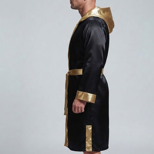 Robe de boxe professionnelle pour hommes, manches longues, en satin, avec tissu respirant, couleurs personnalisées, coupe confortable et élégante - Product Image 6