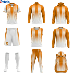 Conjunto de Uniforme de Fútbol de Alta Calidad, Transpirable y Cómodo, Camiseta de Fútbol Sublimada con Degradado Amarillo y Blanco, Pantalones Cortos - Product Image 5