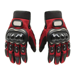 Premium Quality Leather Full Finger Biker <b>Gloves</b> <b>Touchscreen</b> Compatible Safety Support Breathable Comfortable Adjustable Wrist - Product Image 1