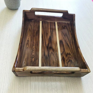 Exclusive Premium Wood <b>Serving</b> Tray for <b>Beverage</b> Service Premium Coffee Tea <b>Serving</b> <b>Set</b> with Unique Design - Product Image 1