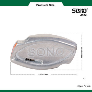 เครื่องมือรัดลวดรั้วอะลูมิเนียมอัลลอยด์สีเทา SONO J122 พร้อมตัวล็อค ขนาด 50 มม. สำหรับลวดขนาด 3.25~4.2 มม. รับประกัน 1 เดือน ผลิตในไต้หวัน (OEM/OBM) - Product Image 4