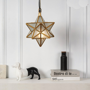 Luminaire suspendu étoile moderne en fer, écologique, à fixation au plafond, pour salon, décoration intérieure, finition or brillant - Product Image 6