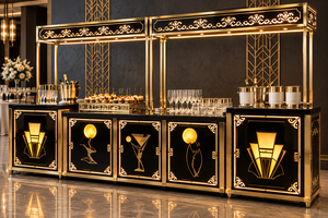 Qavelyx ArcNoura, comptoir de restauration classique et élégant en acier inoxydable de luxe, livraison rapide pour une utilisation en extérieur et en intérieur - Product Image 1