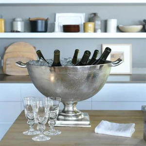 ถังแช่ไวน์แชมเปญบนโต๊ะอาหารที่ทำน้ำแข็งเบียร์ชิ้นกลางโต๊ะเครื่องดื่มวิสกี้ชิลเลอร์ไวน์แบบแท่นชามตกแต่งบาร์ - Product Image 1