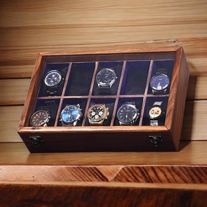 AHTE MANUEXPO UR-065 Wooden Watch Box & <b>Display</b> <b>Case</b> with 10-Slot Organizer for Men and Women Jewelry Storage Gift - Product Image 4