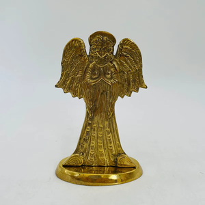 รูปปั้นนางฟ้าทองเหลืองแข็งทำด้วยมือของประดับตกแต่งระดับพรีเมียมสำหรับจัดแสดงที่บ้านและการออกแบบภายใน - Product Image 1