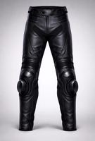 Pantalon de moto en cuir de vache véritable noir – Style course