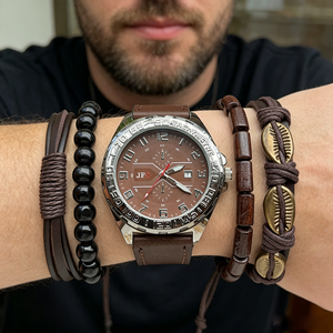2631 Juego de 5 Relojes de Cuero Marrón para Hombre con Pulseras, Conjunto de Relojes Modernos para Hombre, Regalo para Hombre, Montres Pour Hommes - Product Image 6