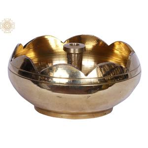 Hecho a mano 2 \ "Flor en forma de Diya en latón Precio por par Decoraciones DE BODA indias - Product Image 1