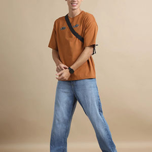 Vente directe d'usine, t-shirts en tricot imprimés en relief pour hommes, 100% coton, légers, respirants, écologiques, t-shirts imprimés en relief - Product Image 2