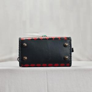Bolsa de Viaje de Cuero Genuino de Lujo, Diseño a Cuadros Rojo y Negro, Asa Superior, Cierre de Cremallera, Ligera, Gran Capacidad, para Exteriores - Product Image 6