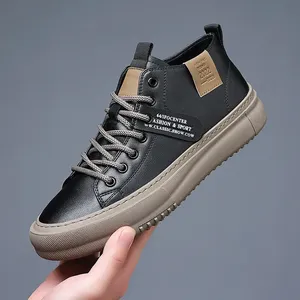 Zapatillas de Moda para Hombre, Zapatos Planos de Cuero, Zapatos con Aumento de Altura, Zapatillas de Hombre con Cordones de Alta Calidad, Zapatillas de Lujo para Hombre 2024 - Product Image 3