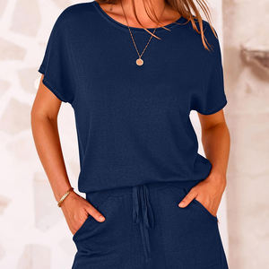 Conjunto de Shorts de Algodón para Mujer, Moda de Verano, Diseño Liso, Conjunto de Dos Piezas para Damas, Nueva Llegada, Personalizado con Estampado, Holgado, Conjunto de Shorts para Mujer - Product Image 5