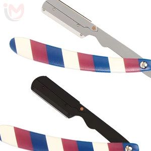 Maquinilla de afeitar manual de acero inoxidable con mango de plástico y una sola cuchilla para barbería y afeitado facial - Product Image 5