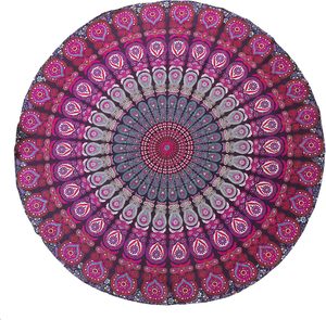 Tapiz Redondo con Borlas para Colgar en la Pared, Estilo Ombre Hippie Mandala Bohemio Indio, Mantel de 70 Pulgadas (178 cm) Verde - Product Image 3