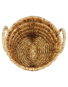 Woven Water Hyacinth Clothing Organizer Storage <b>Basket</b> Rope Handle Eco-friendly 6-10L Capacity for Home <b>Bathroom</b> Kitchen Nursery - Product Image 4