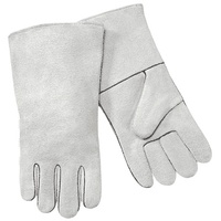 Gants de soudage blancs en cuir de vachette, résistants à la chaleur, à manchette longue, épais, pour la protection des mains des soudeurs, certifiés ISO, Chrome 6 Azo