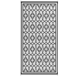 Tappeto da esterno reversibile lanterna nera e grigia impermeabile in plastica con borsa per il trasporto 9 'X 18' - Product Image 1