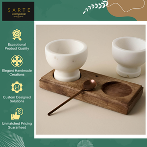 New Arrival Luxury Design Stylish Handmade Modern Eco-Friendly <b>Kitchen</b> <b>Decor</b> Marble Wood Metal Condiments Set Customized Color - Product Image 2