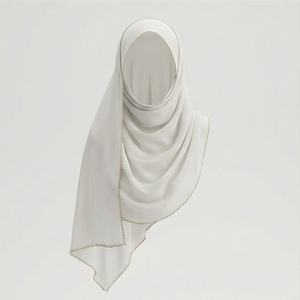 Gran Oferta: Hiyab de Gasa Degradado de Alta Calidad con Pedrería, Transpirable, de Una Sola Costura, Largo, para Mujer Musulmana, Suave y Premium - Product Image 1