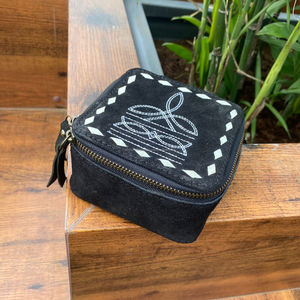 Elegante estilo Vintage bota Stitch gamuza cuero portátil pequeño joyero de viaje joyero anillo collar joyería caja de almacenamiento - Product Image 4