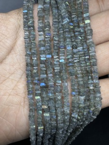 Labradorite Heishi Square , Labradorite Flat Square ,Labradorite Smooth Slice, 3mm, Good Quality with blue shining - Product Image 1