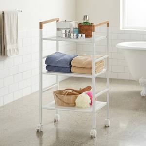 MIT Shopee Venta al por mayor DIY hogar bambú cocina almacenamiento bastidores ruedas Taiwán almacenamiento muebles fabricante Metal Material - Product Image 3