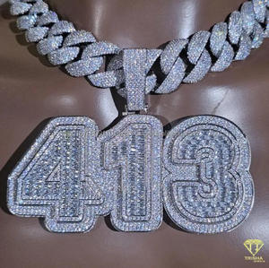 Custom " PETTY " <b>Name</b> Pendant Moissanite Diamond Hip Hop Necklace Iced Out Cuban Link <b>Chain</b> Jewelry - Product Image 2