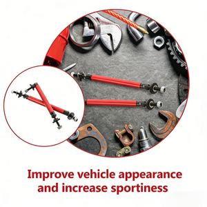 Barres de support réglables pour séparateur de pare-chocs avant de voiture en aluminium 75/100/150 mm, adaptées à la plupart des véhicules, rouge (2 pièces) - Product Image 5