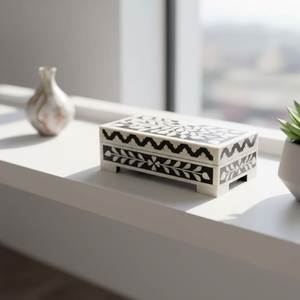 Luxury Handmade Eco-Friendly Inlay Resin Engraved Jewelry <b>Box</b> <b>Trinket</b> Storage for Necklace Rings Earrings Bracelet Valuable - Product Image 6