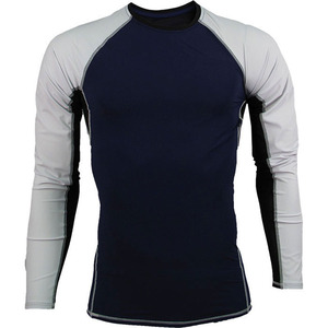 Top Selling Men's Compression Rash Guard Long Sleeve Anti UV Quick Dry Breathable <b>Polyester</b>/Nylon MMA BJJ Gym Training Front - Product Image 5