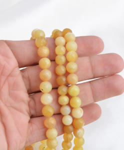 Cuentas facetadas de ópalo amarillo natural de 5 mm a 8 mm, cuentas facetadas de ópalo amarillo natural para la elaboración de joyería fina, piedra preciosa. - Product Image 4