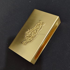 Brass <b>Matchbox</b> Holder Cover Custom Logo Embossing Personalized Luxury Metal Sleeve Premium Finish Custom Shape Size Manufacturer - Product Image 1